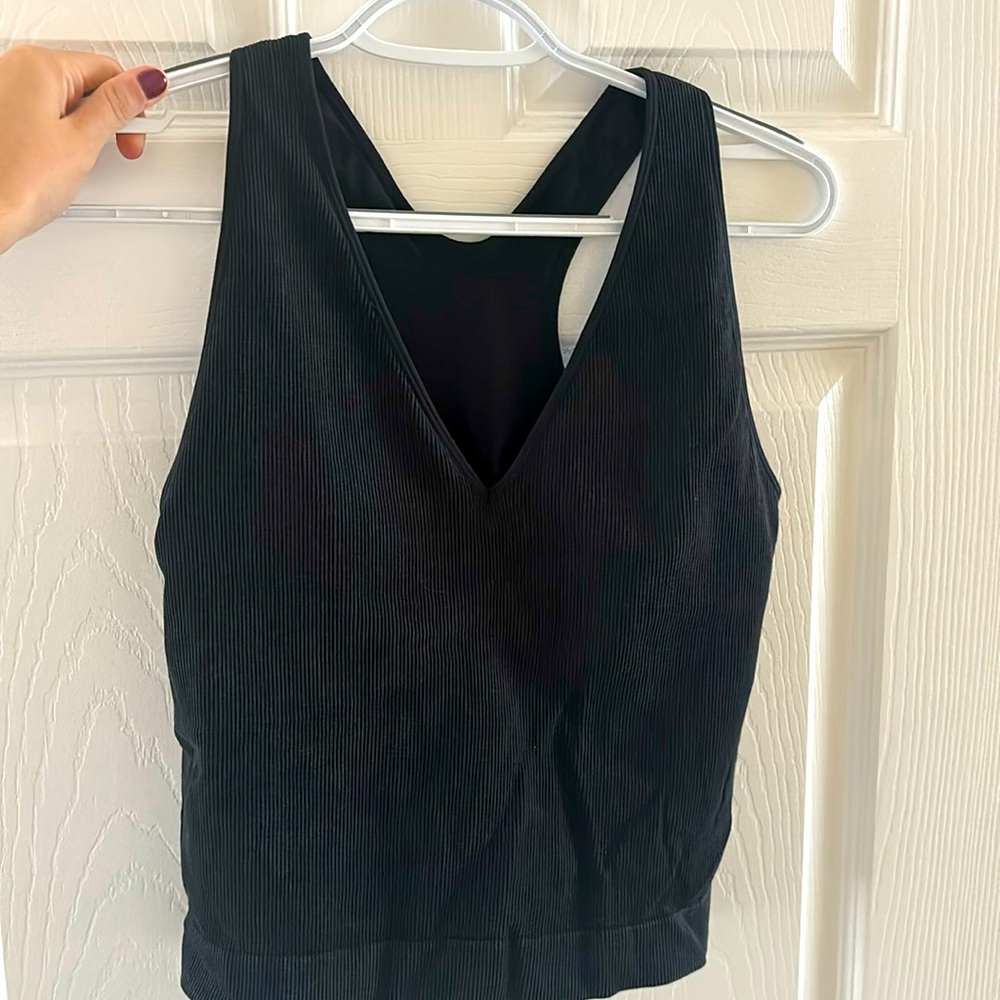 Joy Lab black long line sports bra